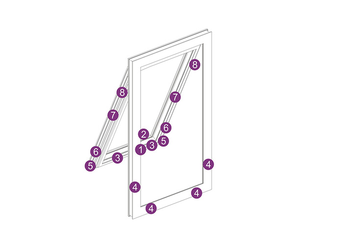European standard energy-saving curtain wall multi-point locking hanging window system
