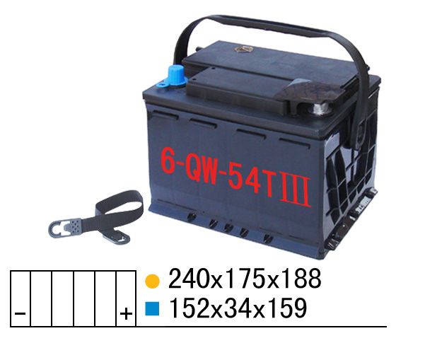 起动用免维护(QW)蓄电池槽-6-QW-54TIII