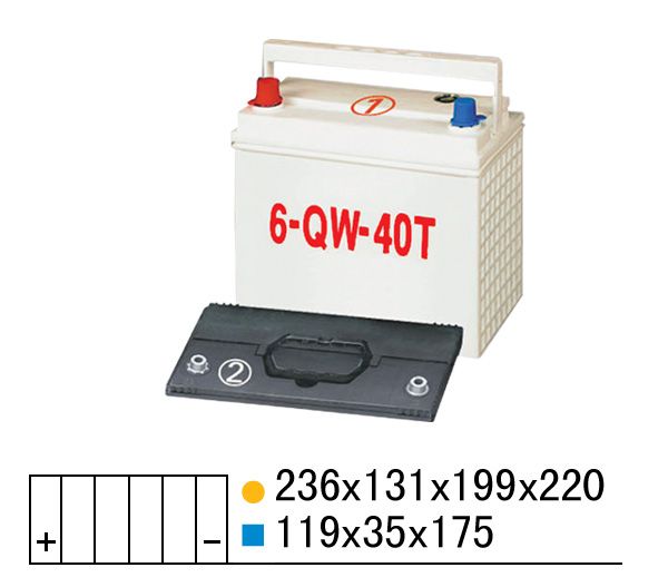 起動用免維護(QW)蓄電池槽-6-QW-40T