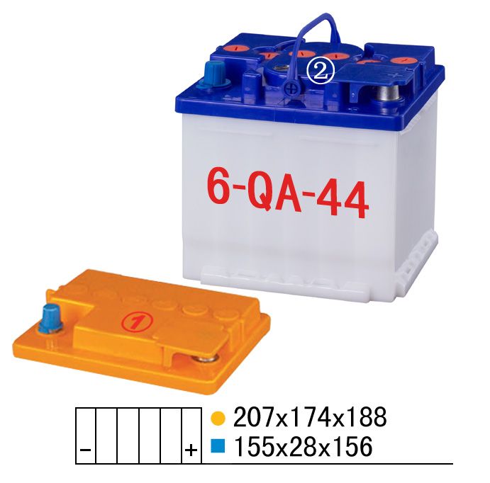 起動用普通型(QA)蓄電池槽-6-QA-44