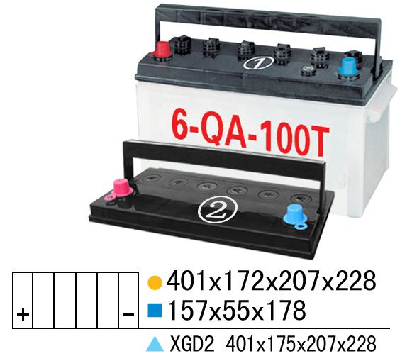 起动用普通型(QA)蓄电池槽-6-QA-100T