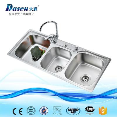 Triple bowl stainless steel sink-DS11045