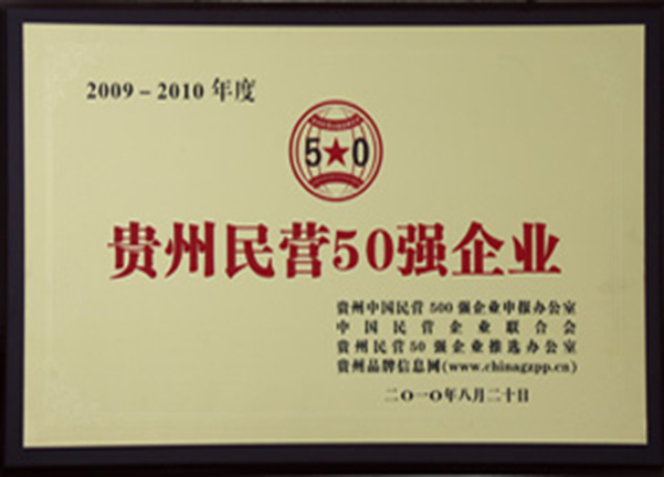 2010年贵州民营50强企业